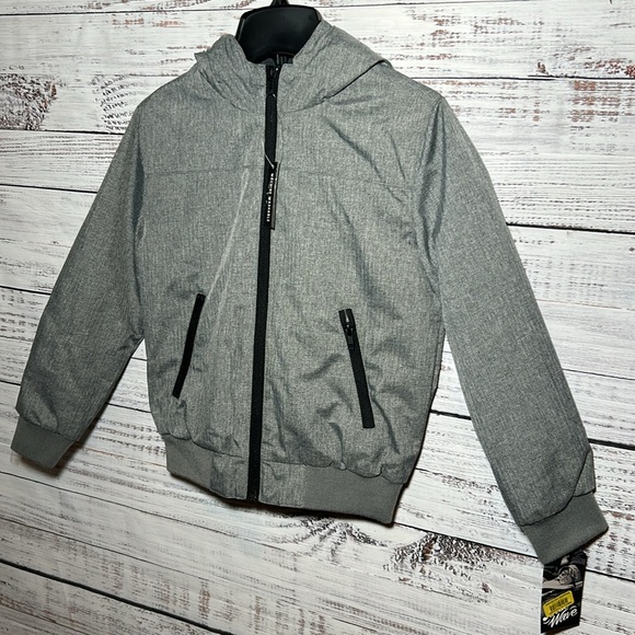 First Wave Gray Jacket Thick Zip Up Hood Size 8 NWT - Picture 2 of 15